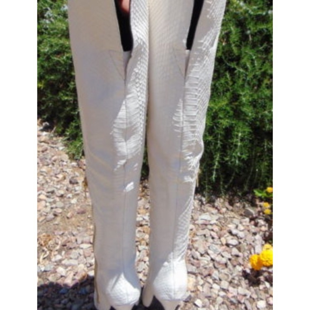 Black London Trash Lorelei Leather Over the Knee Boots - Picture 5 of 6